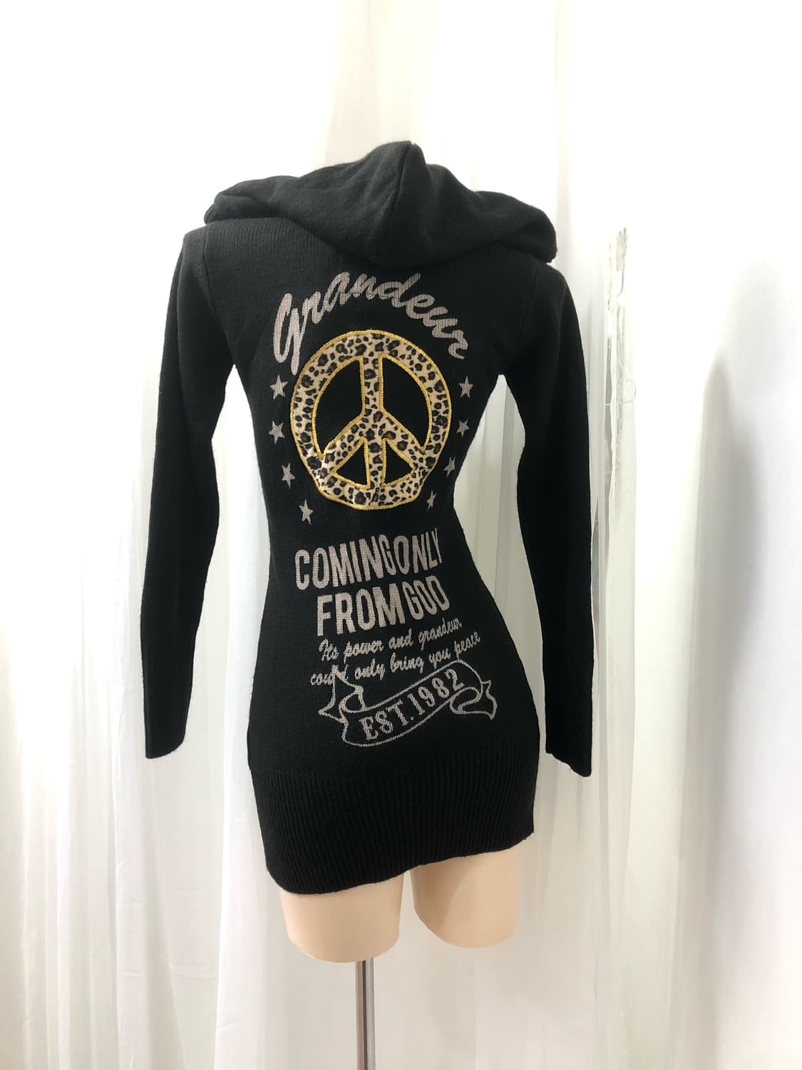 DIGDEEP leopard pattern knit 후드원피스 상품이미지5