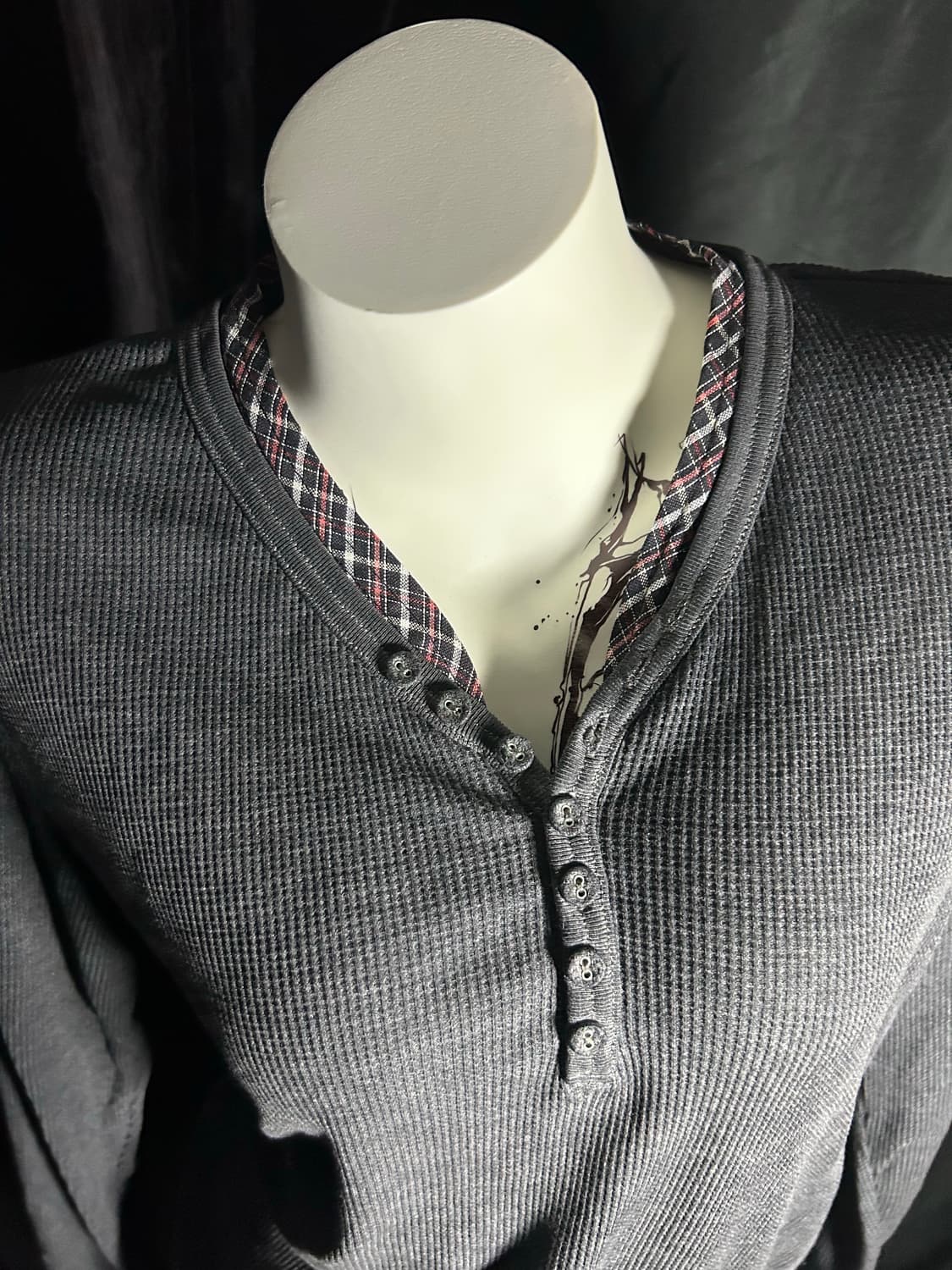 waffle layered henley sleeve 상품이미지2