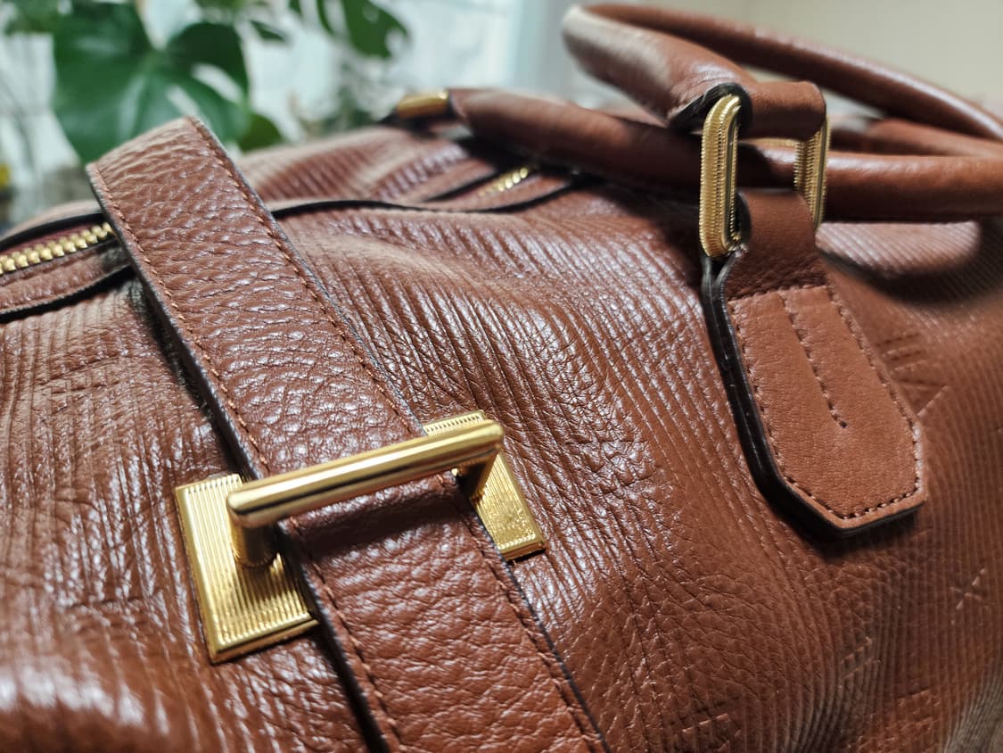 (새상품)타임 브라운 소가죽 보스턴백 상품이미지3