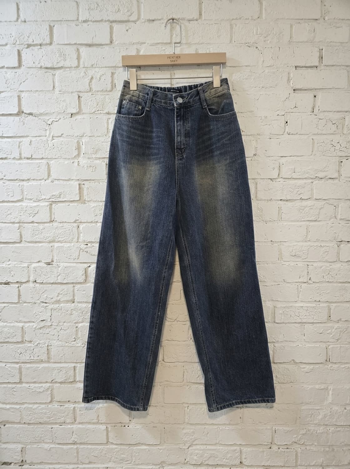 워싱 와이드 밴딩 데님 55 상품이미지1