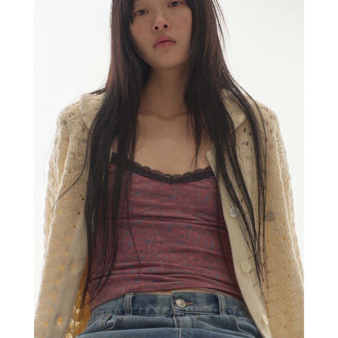 코이세이오 웨이브 니트 가디건 아이보리 상품이미지7