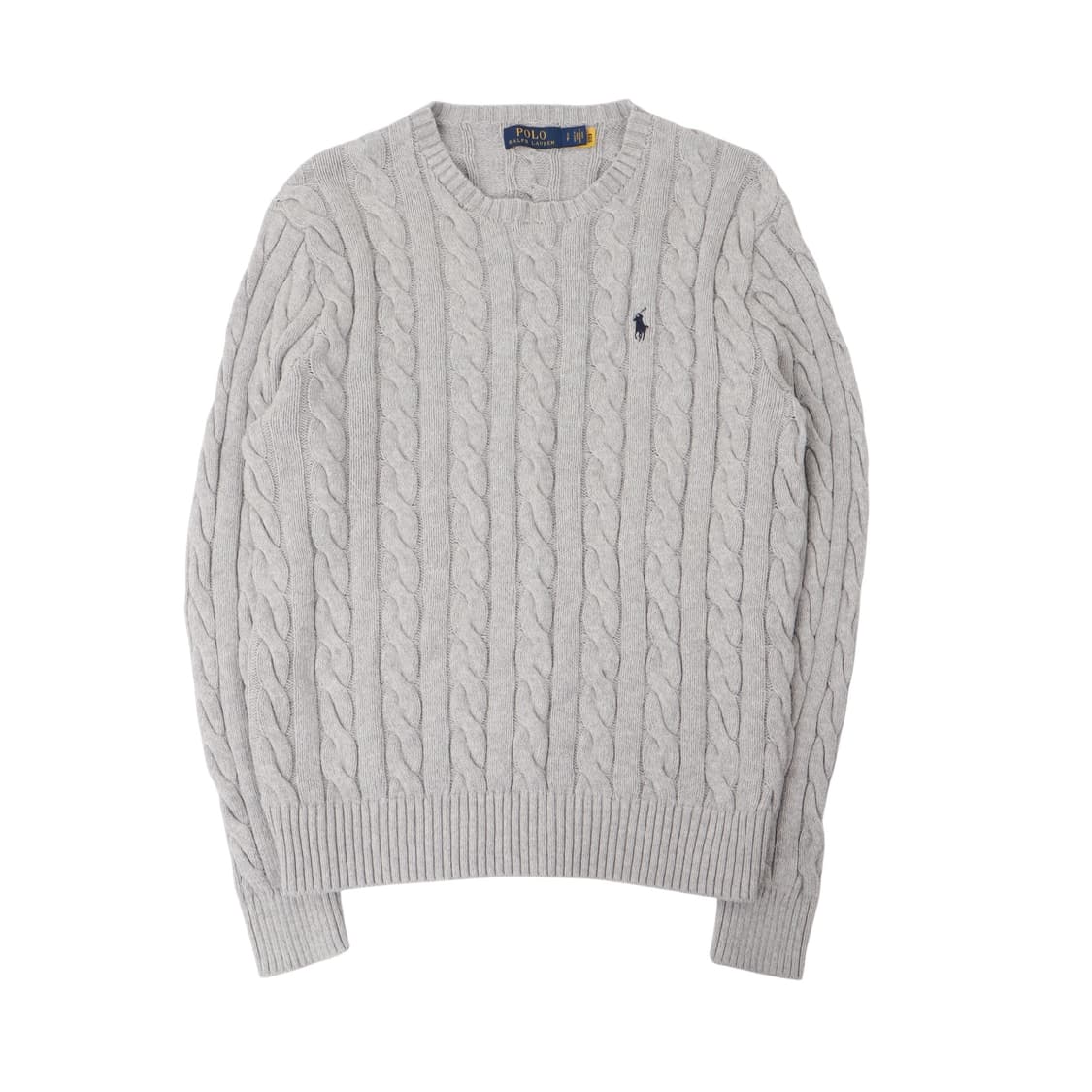폴로 랄프로렌 QR 라이트 그레이 코튼 케이블 니트 상품이미지1