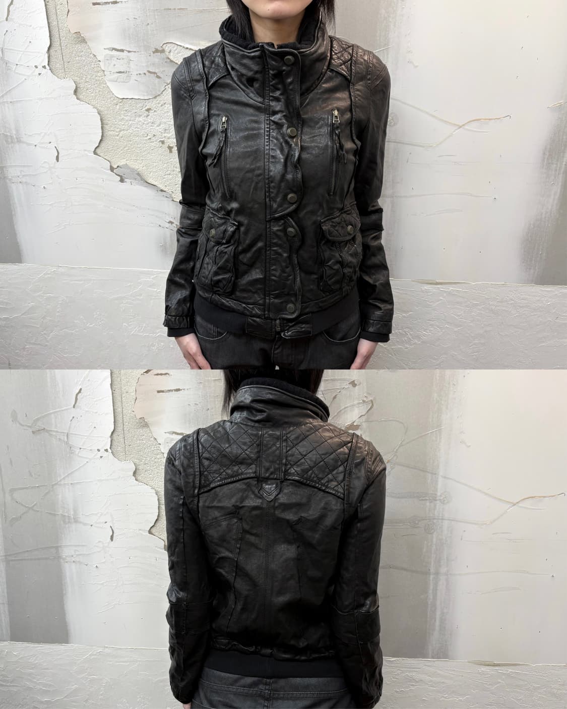 sheepskin high neck detail jacket 상품이미지1