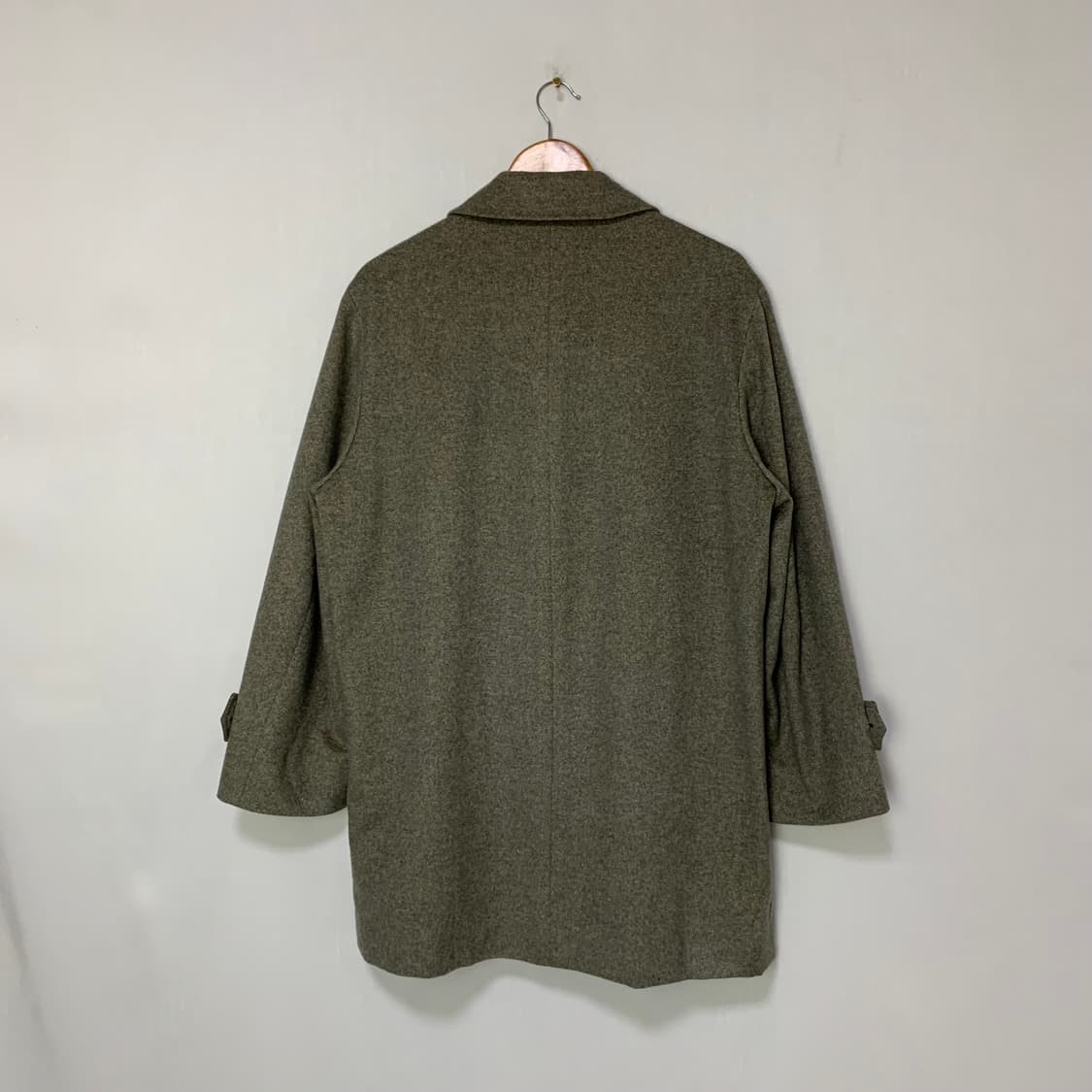 빈티지 캐시미어 100% 킨록 앤더슨 하프코트 베이지 그레이 s 상품이미지3