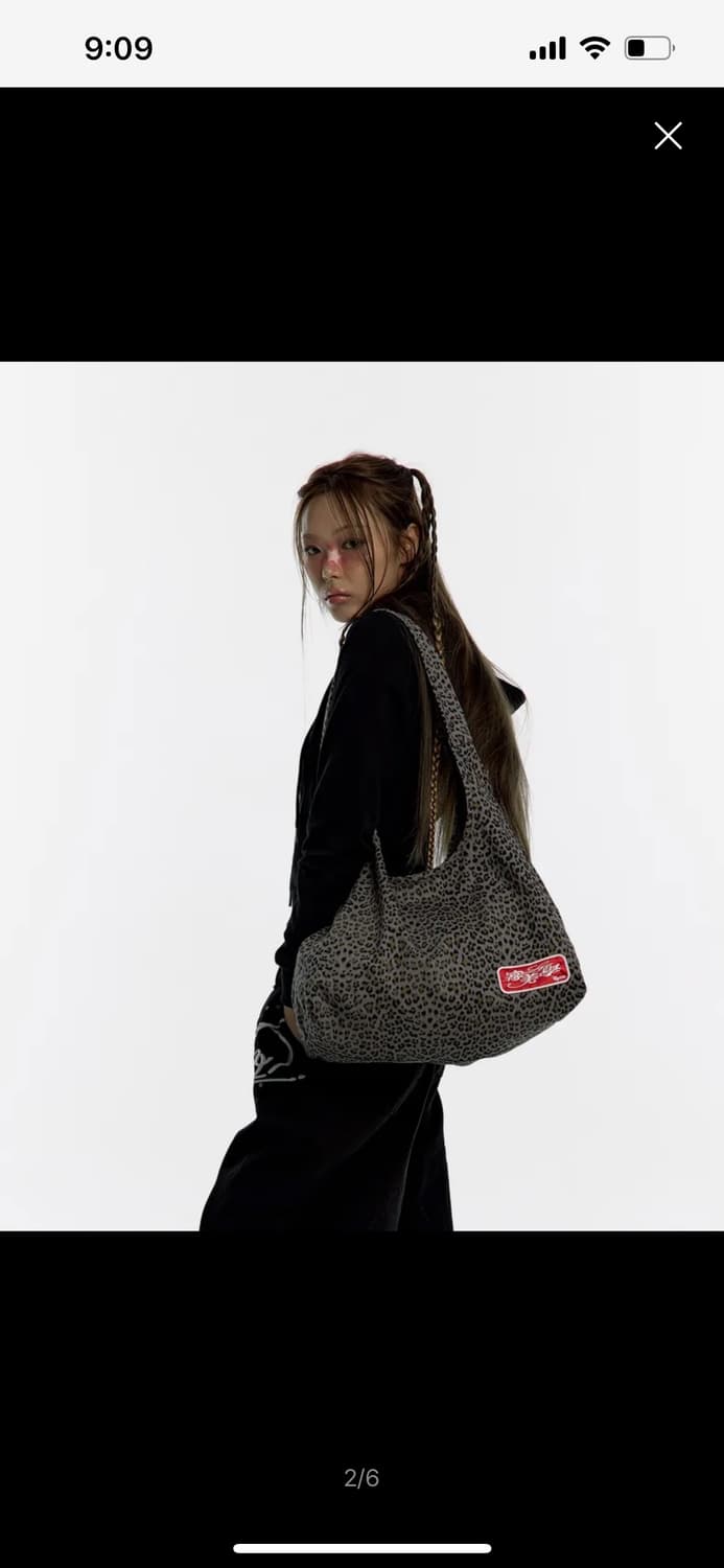 카시코 Leopard Print Shoulder Bag Blue Gray 상품이미지2