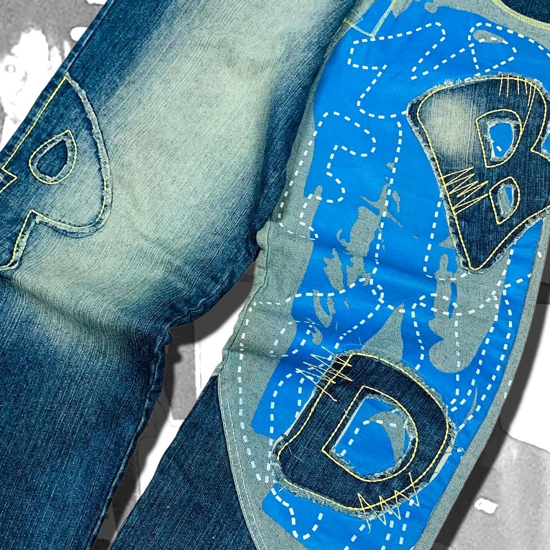 Raw blue 로우블루 올드스쿨 아트 힙합 청바지 상품이미지3