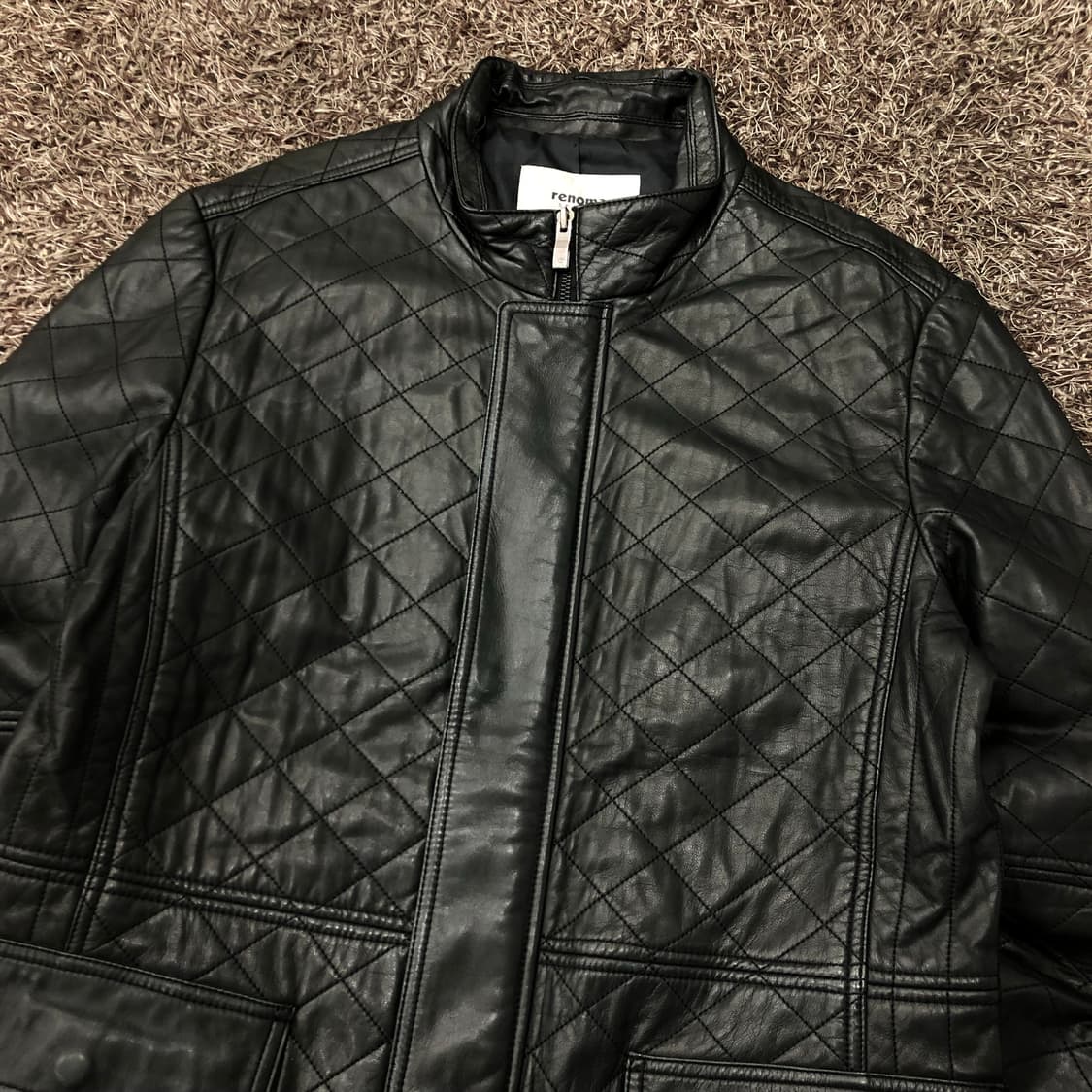 레노마 양가죽 퀄팅 레더 가죽 자켓 상품이미지2