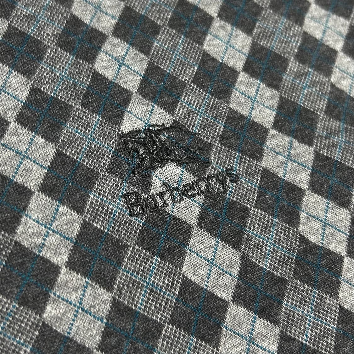 [L] Burberry 버버리 90s 정품 아가일패턴 긴팔 카라티 상품이미지3