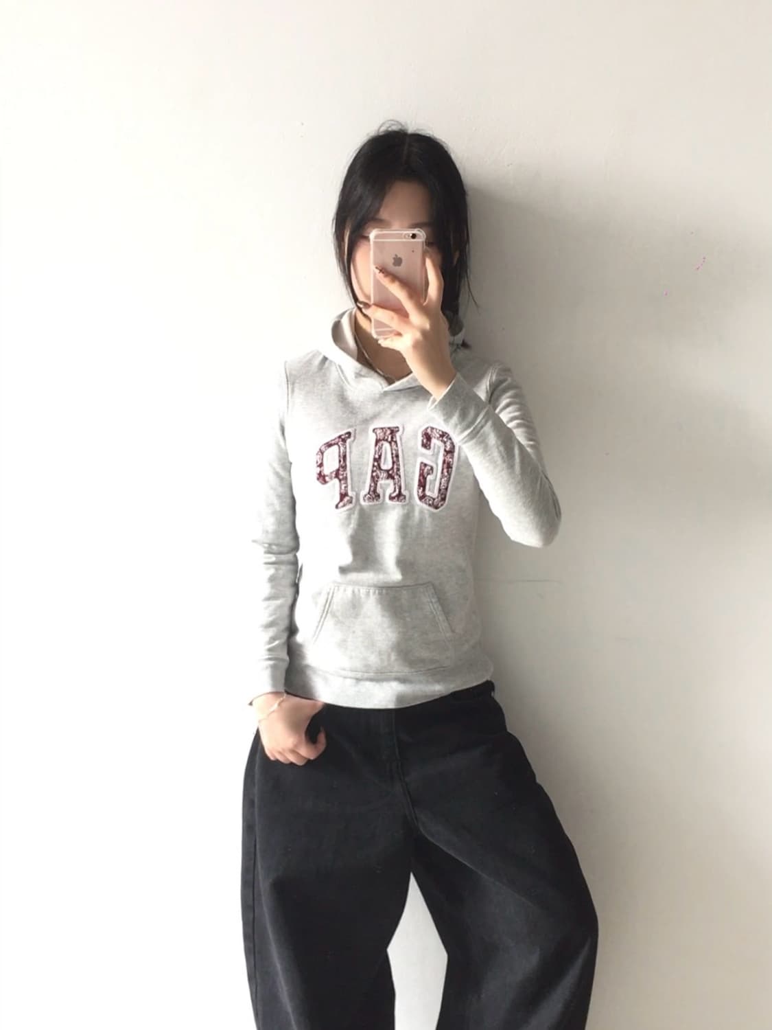 갭 페이즐리패턴 로고 후드티 상품이미지1