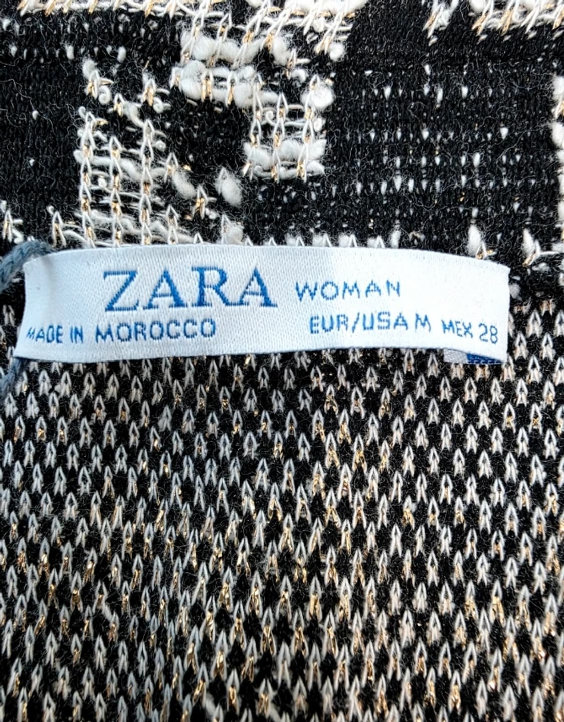 [새상품] ZARA 진주 버튼 하운드투스 체크 트위드 원피스 55 상품이미지9