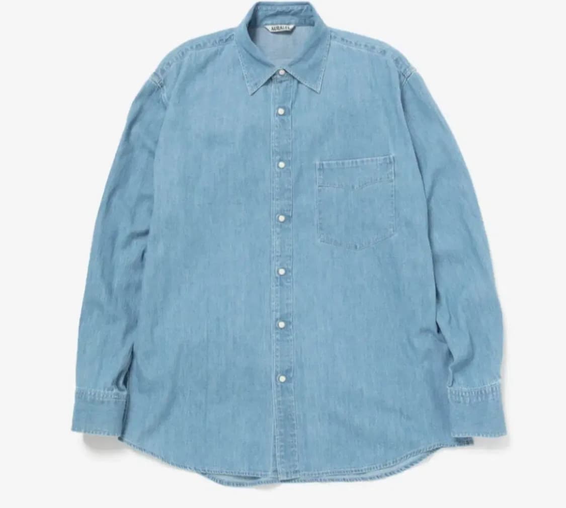[5] 오라리 셀비지 슈퍼 라이트 데님 셔츠 상품이미지1
