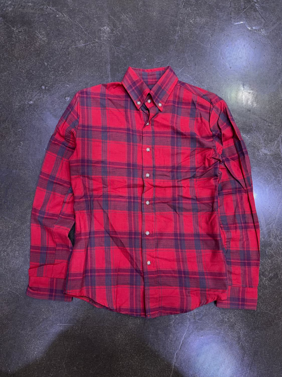 제이후쿠 레드 체크 캐쥬얼 셔츠 남방 M 상품이미지1