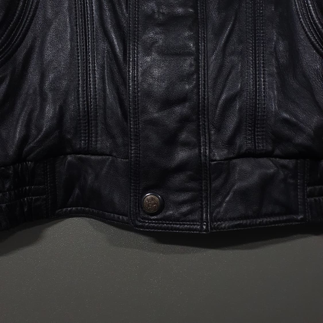 L (100) INDIAN 인디안 양가죽 블루종 레더 봄버 블랙 퍼 자켓 상품이미지4