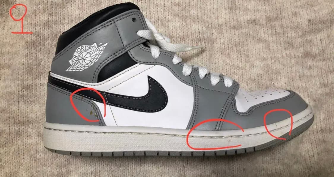 250) 조던1 미드 라이트 스모크 그레이 앤트러사이트 상품이미지3