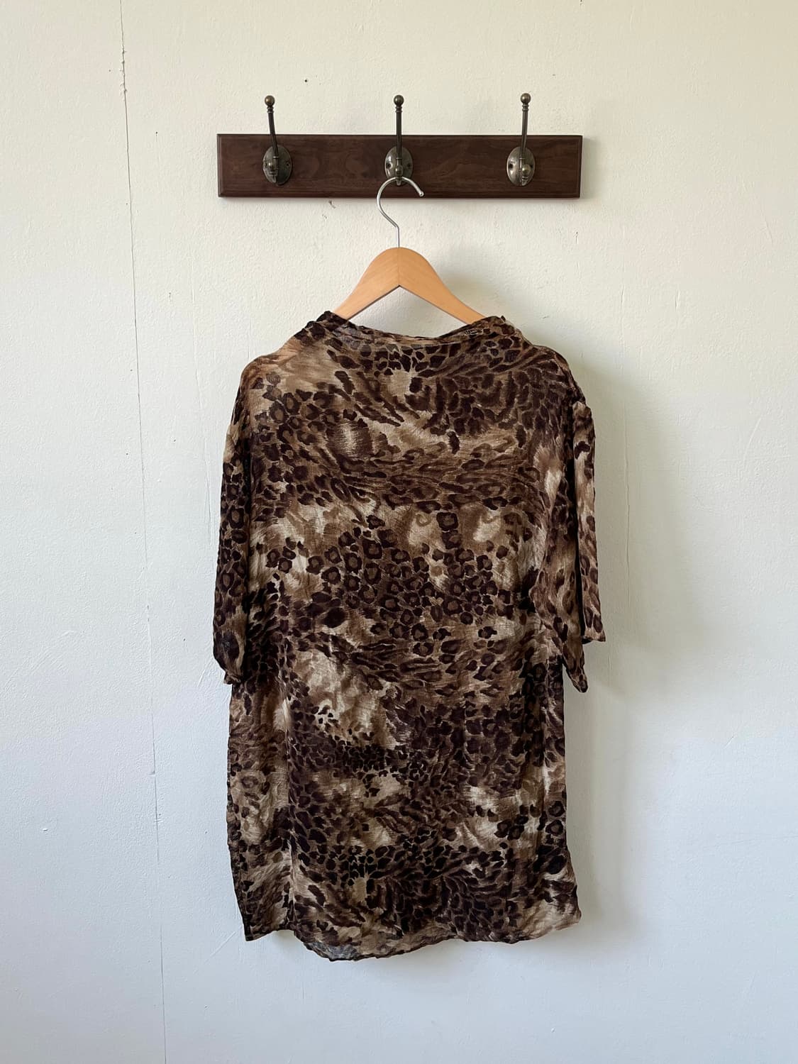 VanFee 레오파드 시스루 오버 탑 상품이미지2