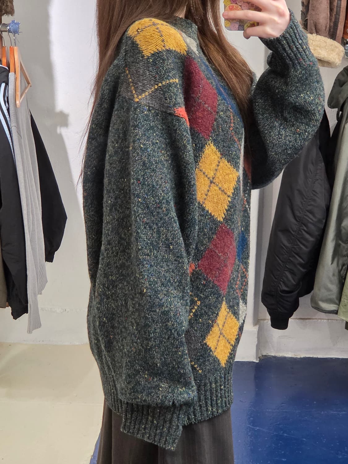 1990s Kerry Ireland 아일랜드 아가일 니트 상품이미지3