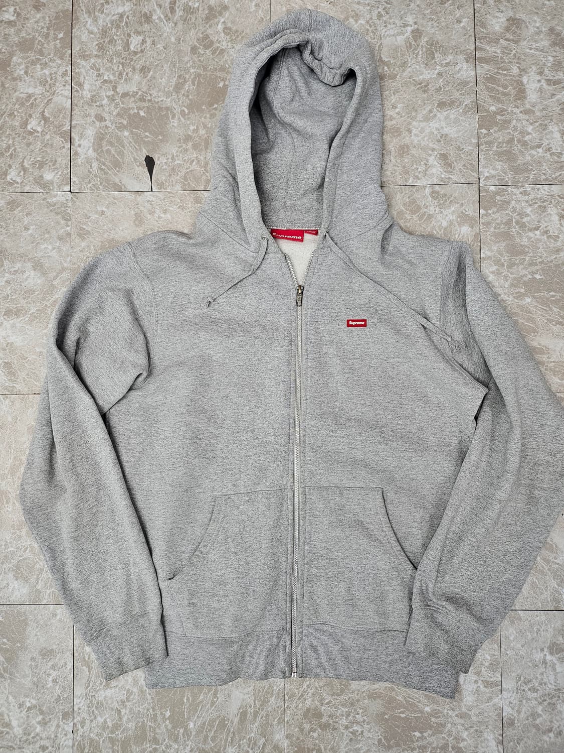 슈프림 스몰 박스 로고 후드집업 그레이 M 상품이미지1