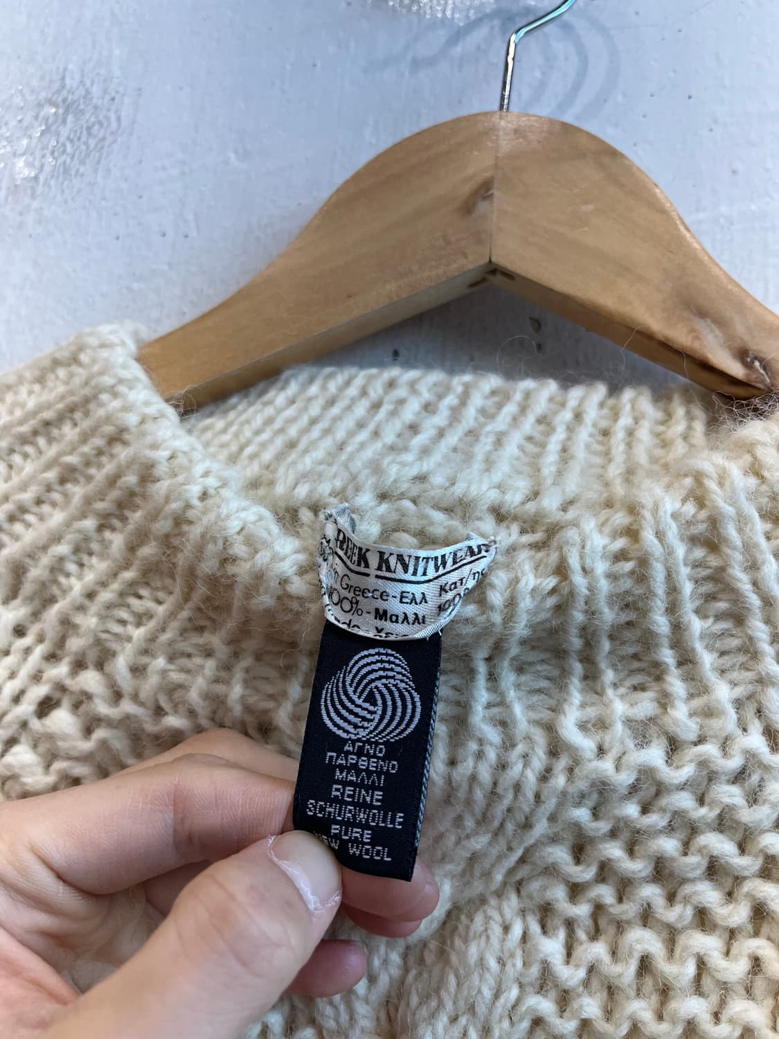 80~90s GREEK KNITWEAR 아란 케이블 울 니트 우먼즈 상품이미지2