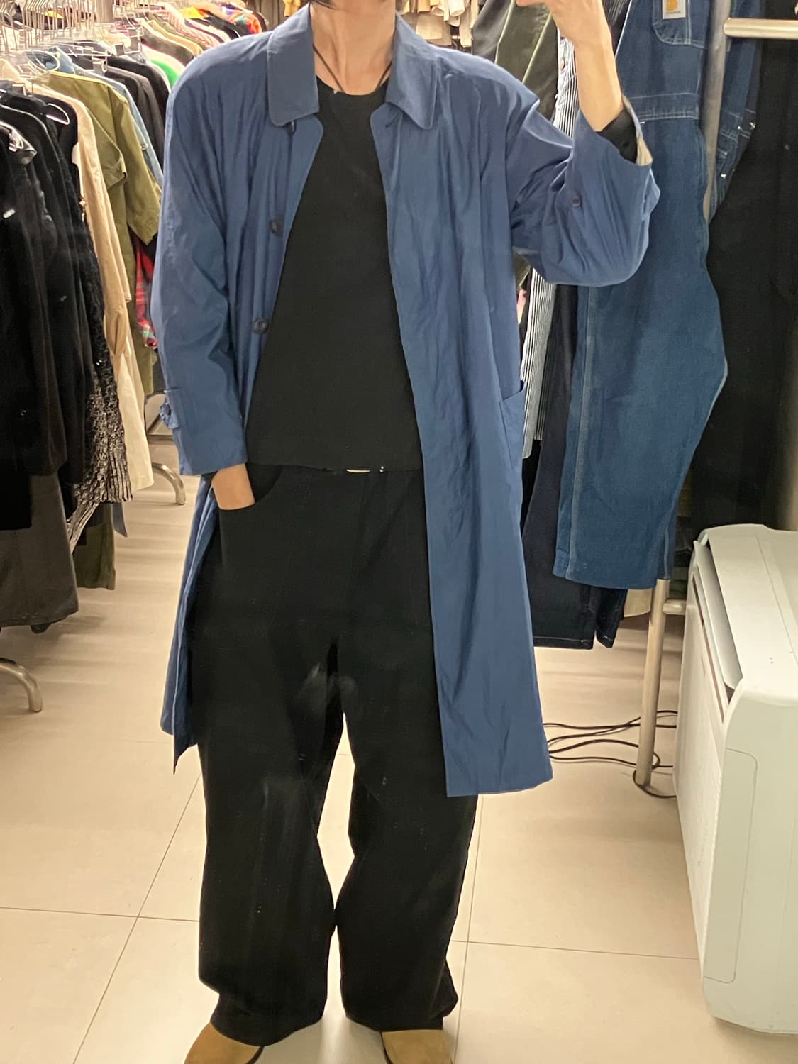 버버리 블루 트렌치 카코트 상품이미지6