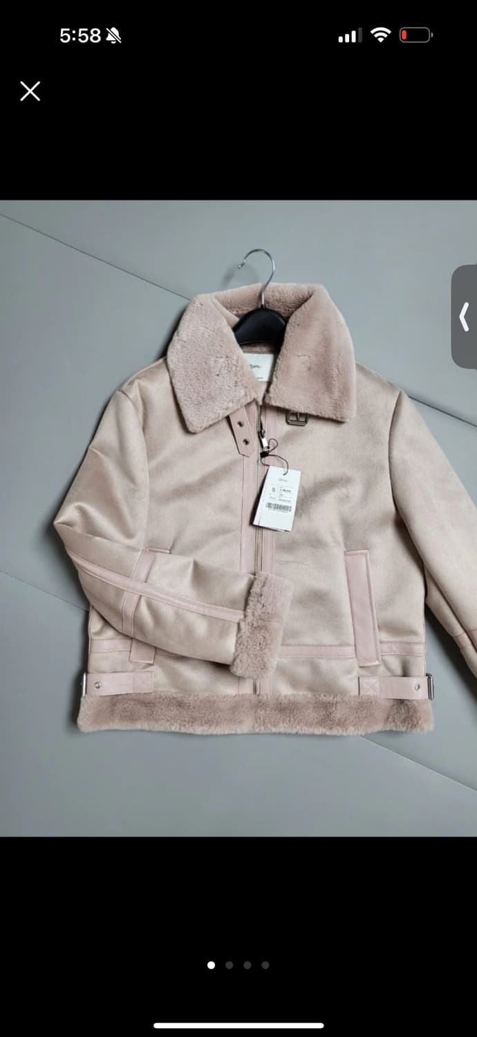 로엠 딸기우유 핑크 스웨이드 무스탕 자켓 L (9.9->2.5) 상품이미지1