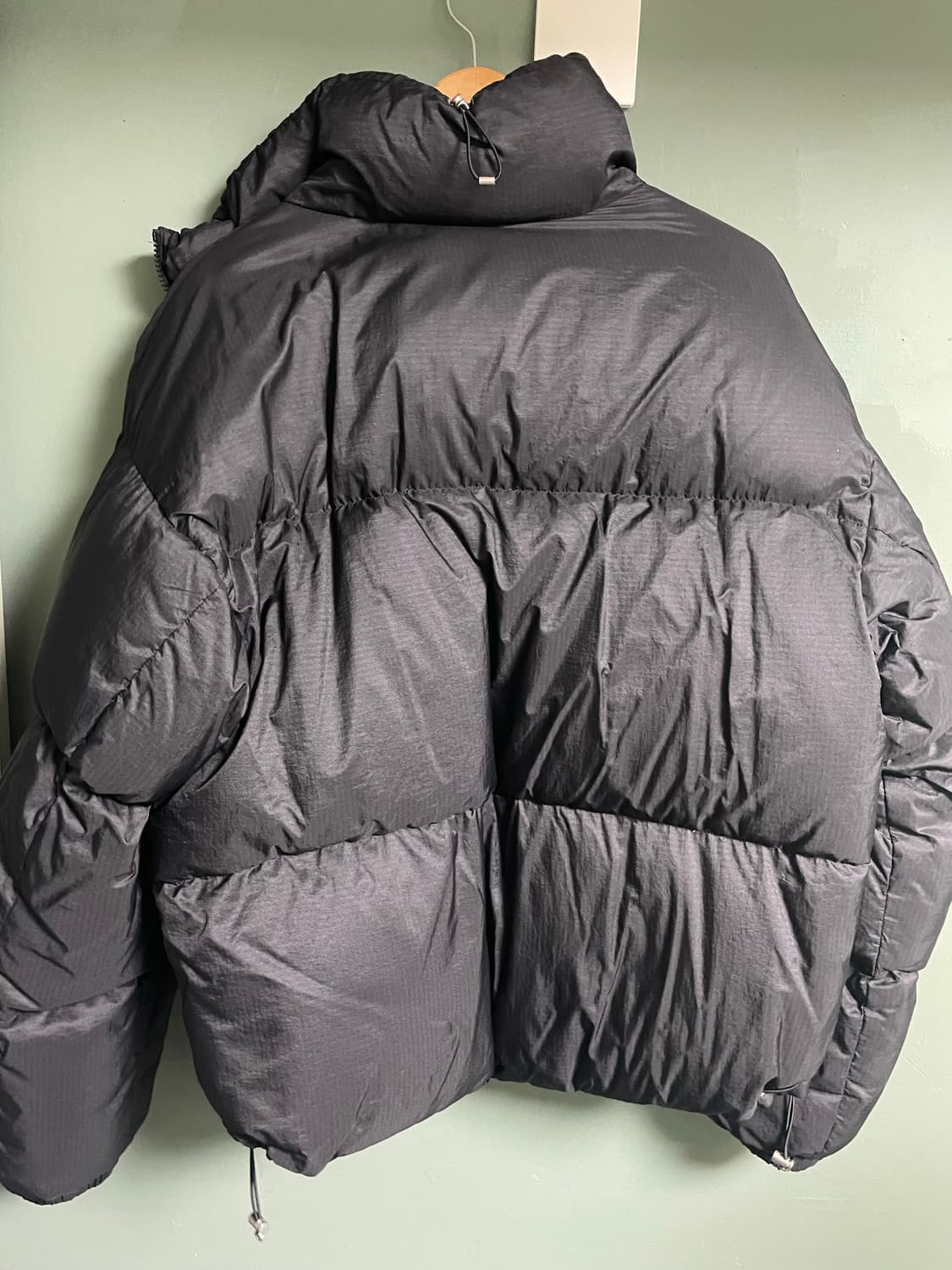 안사일런스 다운스트링 립스탑 구스다운 자켓 패딩 블랙 M사이즈 상품이미지3