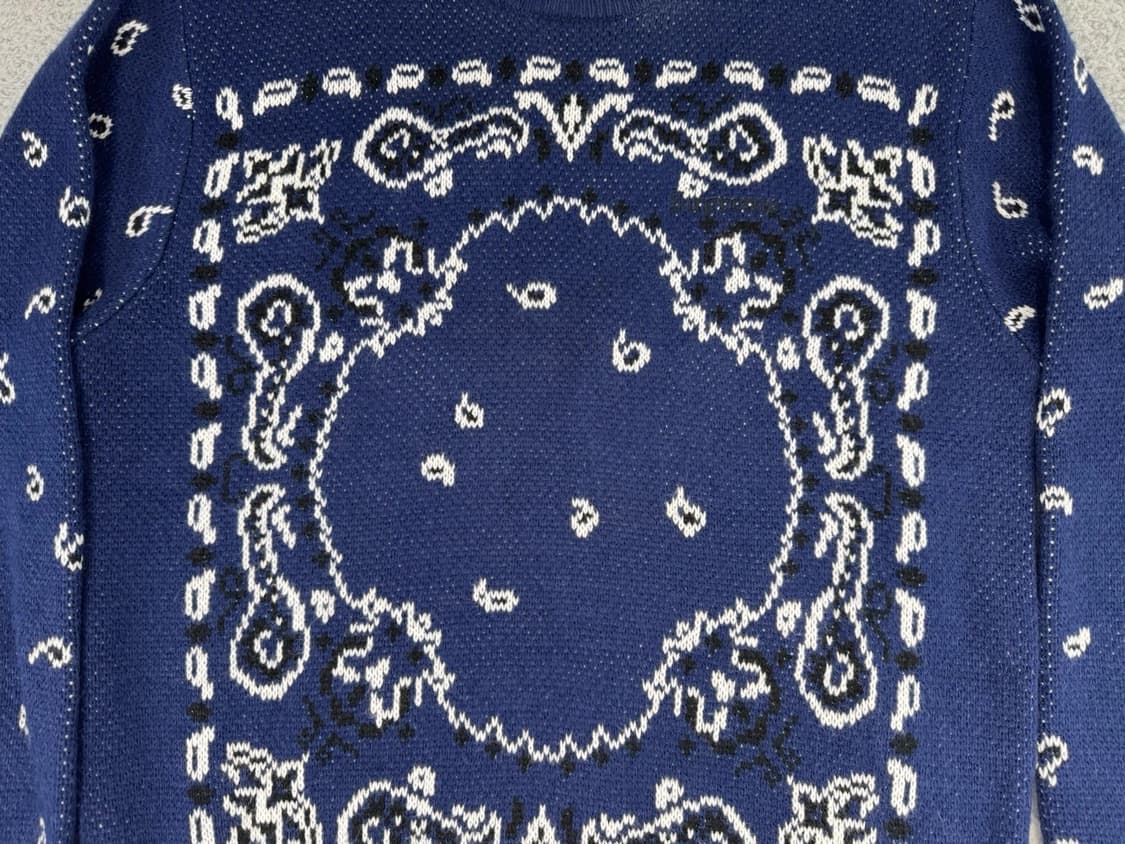 슈프림 반다나 니트 스웨터 네이비 상품이미지4