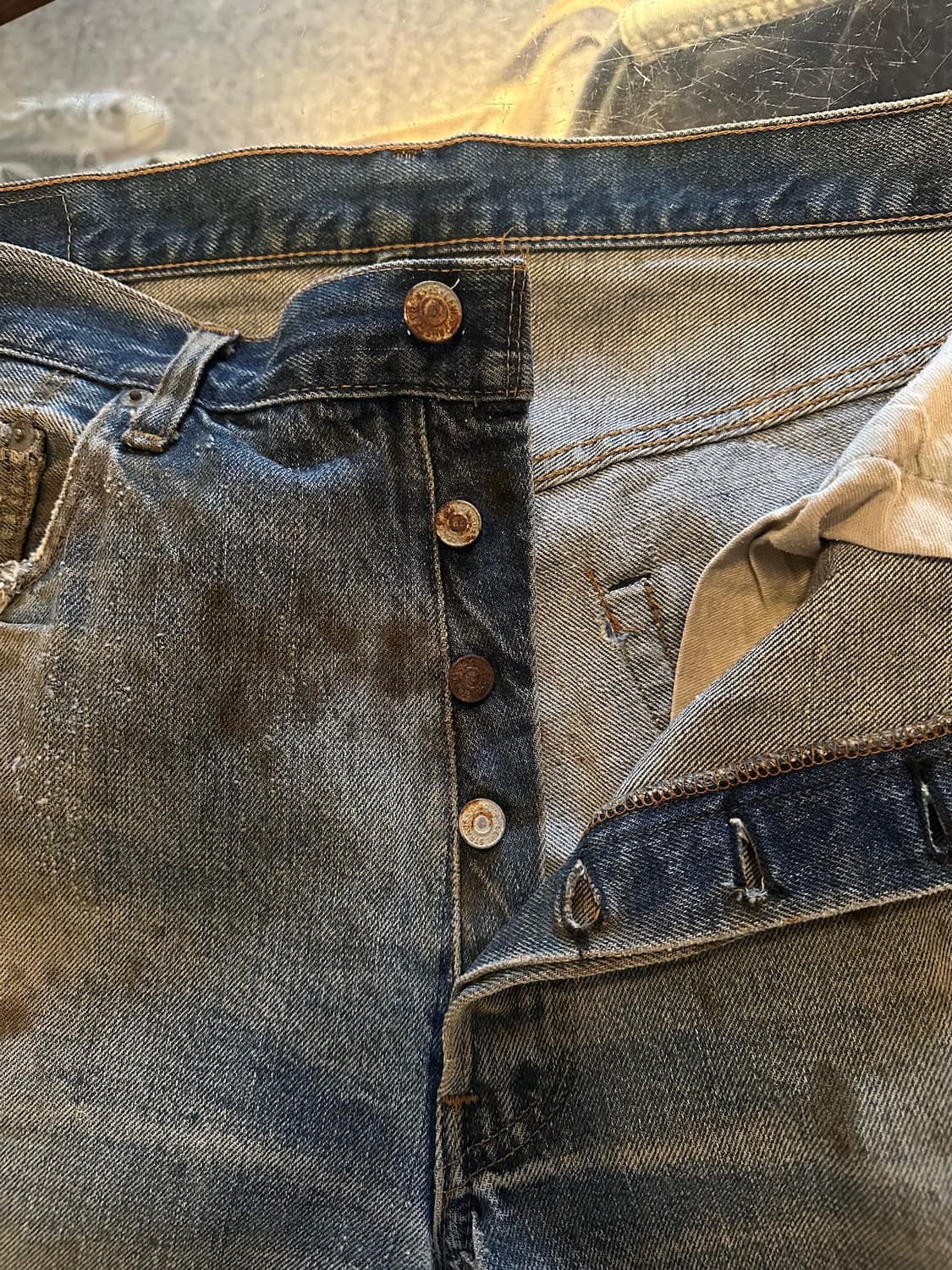 70s USA 빈티지 리바이스 501 66후기 셀비지 데님 팬츠 상품이미지8