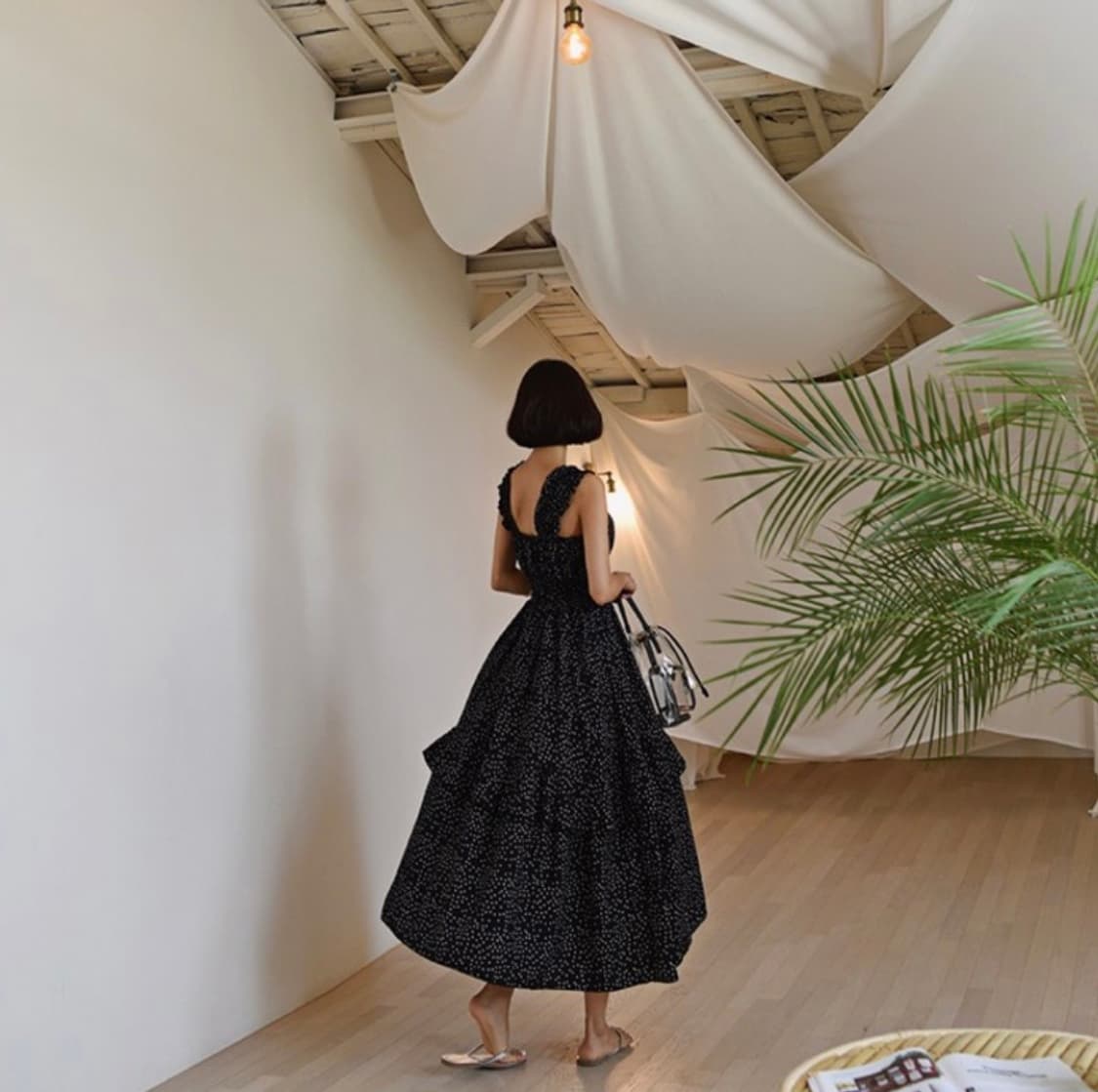 스모크 밴딩 원피스 상품이미지3