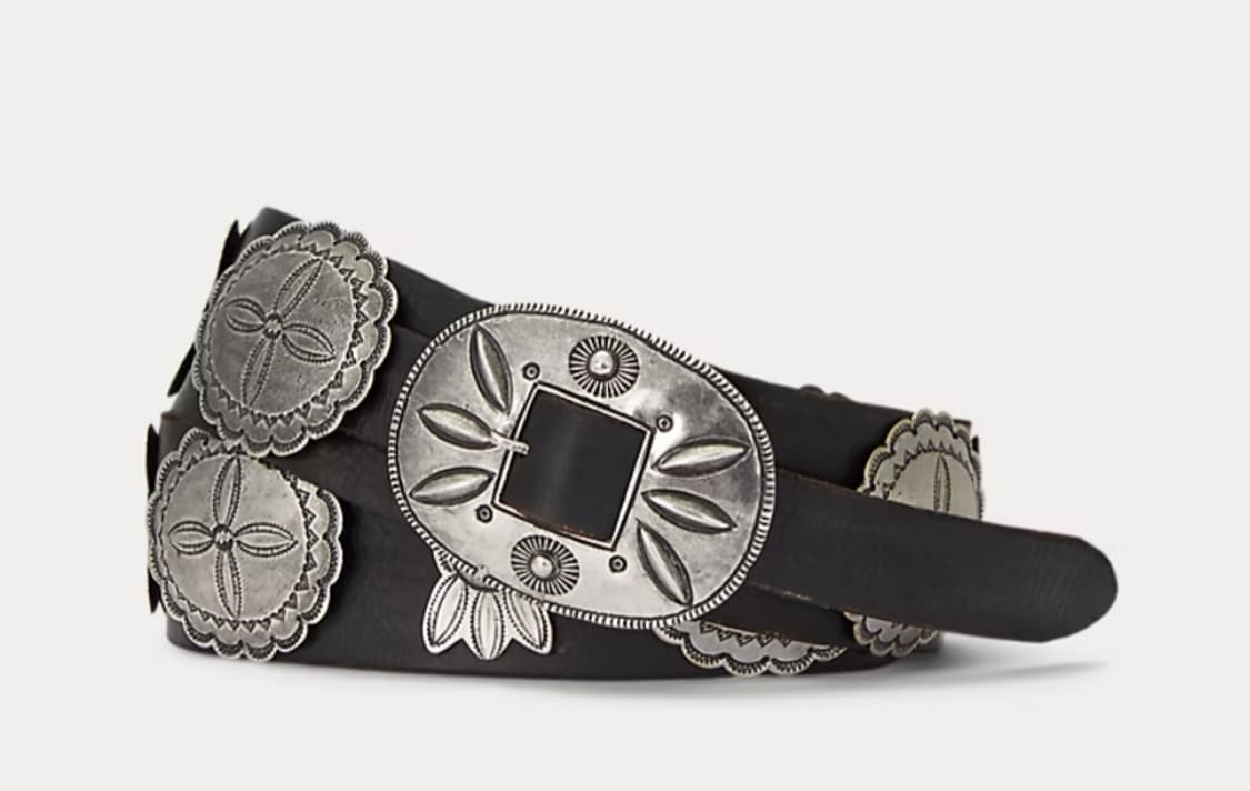 퍼플라벨  웨스턴 레더 벨트 34    더블알엘 rrl 상품이미지1