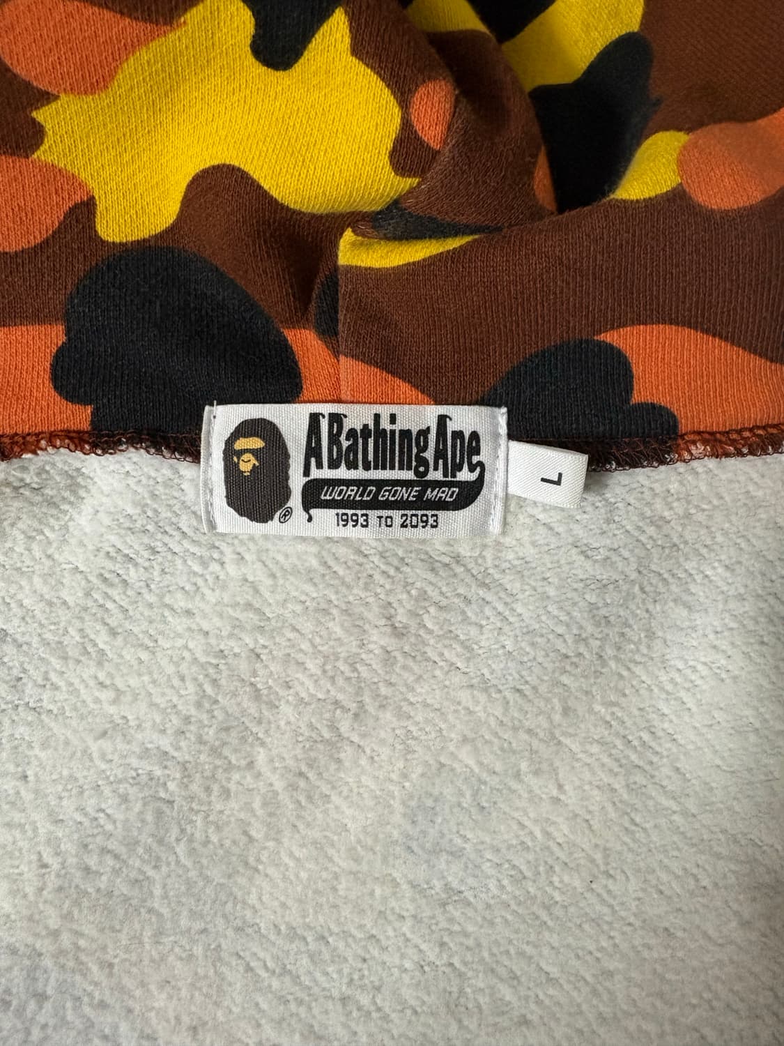 베이프 퍼스트카모 샤크후드집업 L 판매합니다 상품이미지3