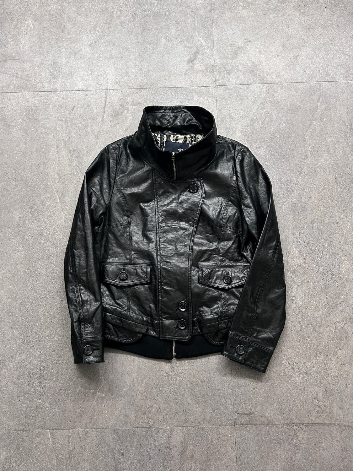 Elahoya 사선 램스킨 자켓 상품이미지1