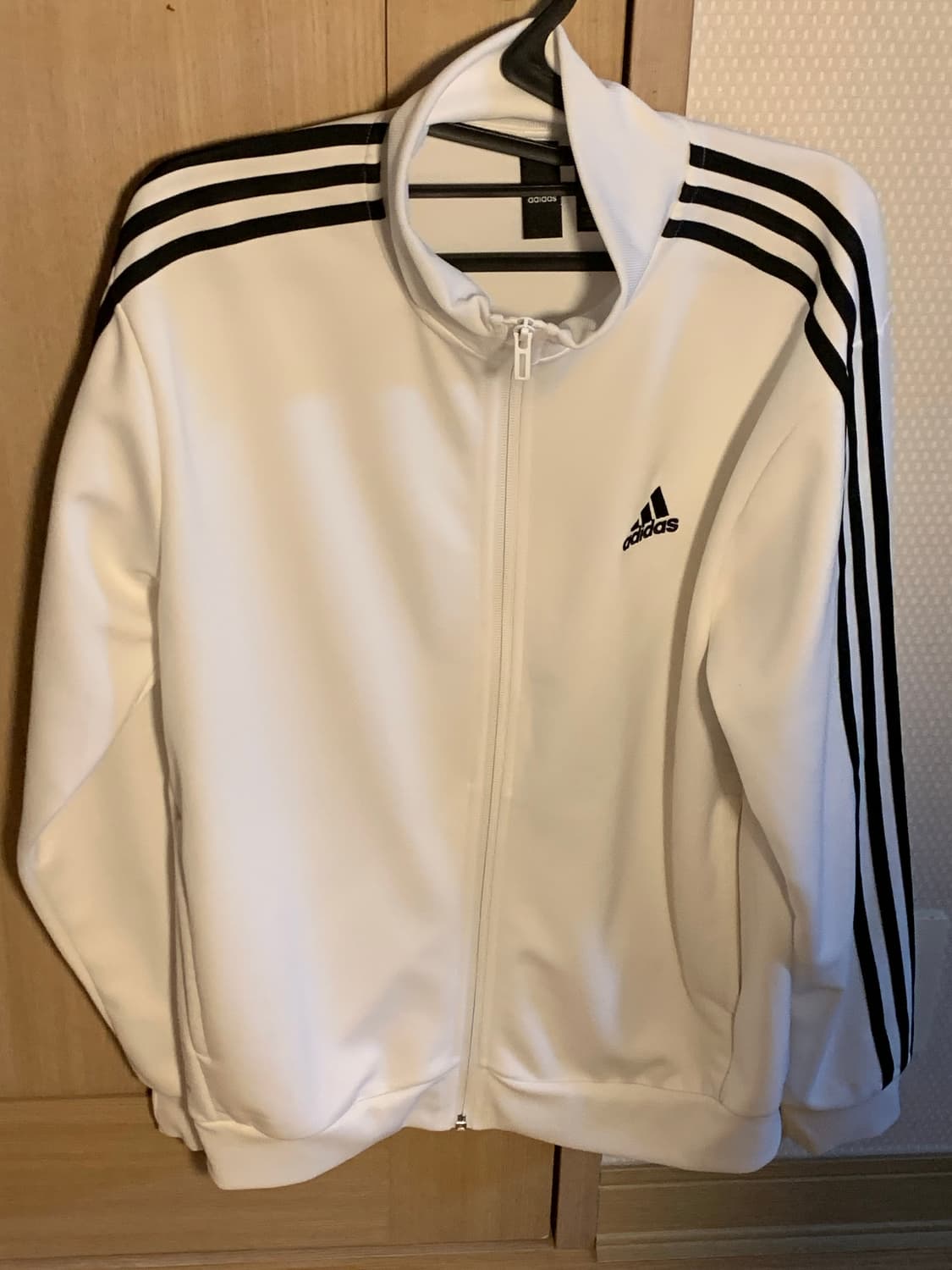 아디다스 3S 레귤러 핏 더블 니트 트랙 탑 화이트 상품이미지1