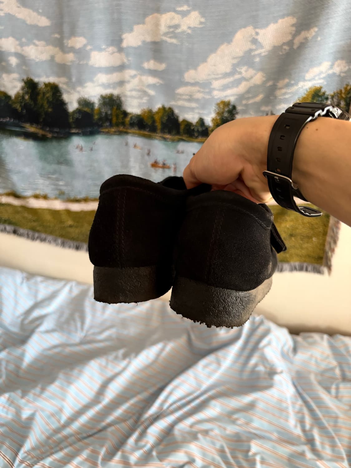 클락스 왈라비 스웨이드 블랙 285 상품이미지3