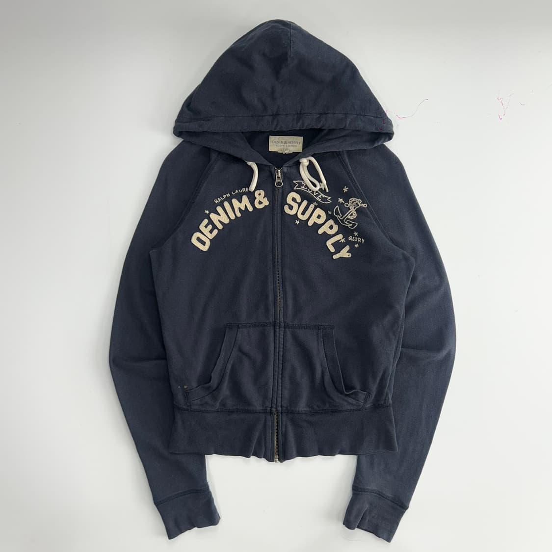 Polo 폴로 데님앤수플라이 스펠아웃로고 네이비 후드집업 상품이미지3