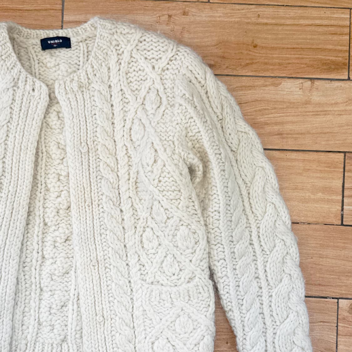 포슬 우유 케이블 가디건 상품이미지2