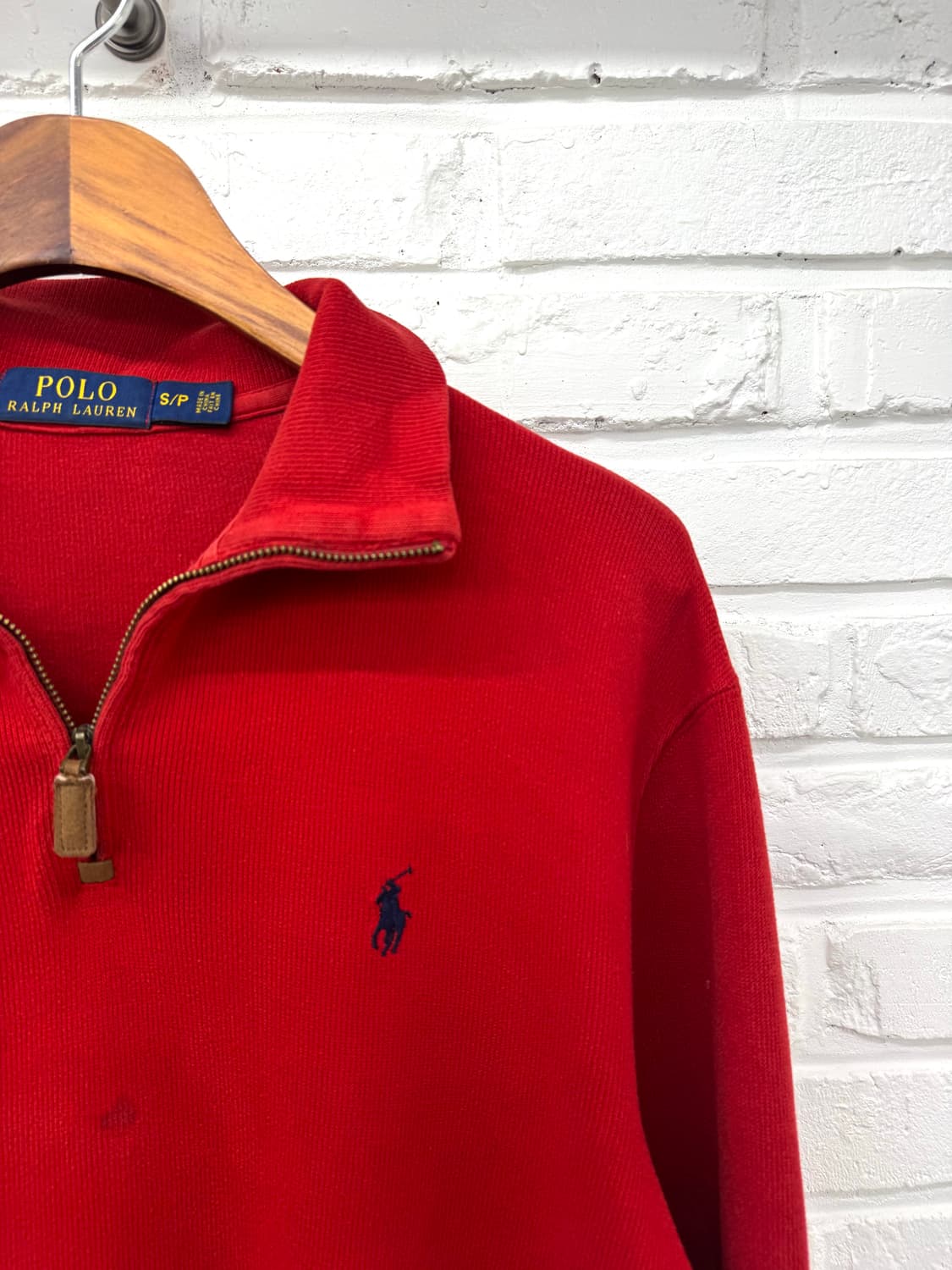 폴로 레드 반집업 니트 상품이미지4