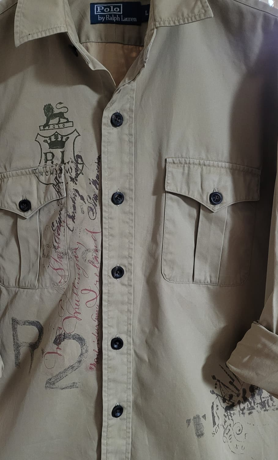 폴로 랄프로렌 남성 사파리 카멜 칼라 남방(L) 상품이미지9