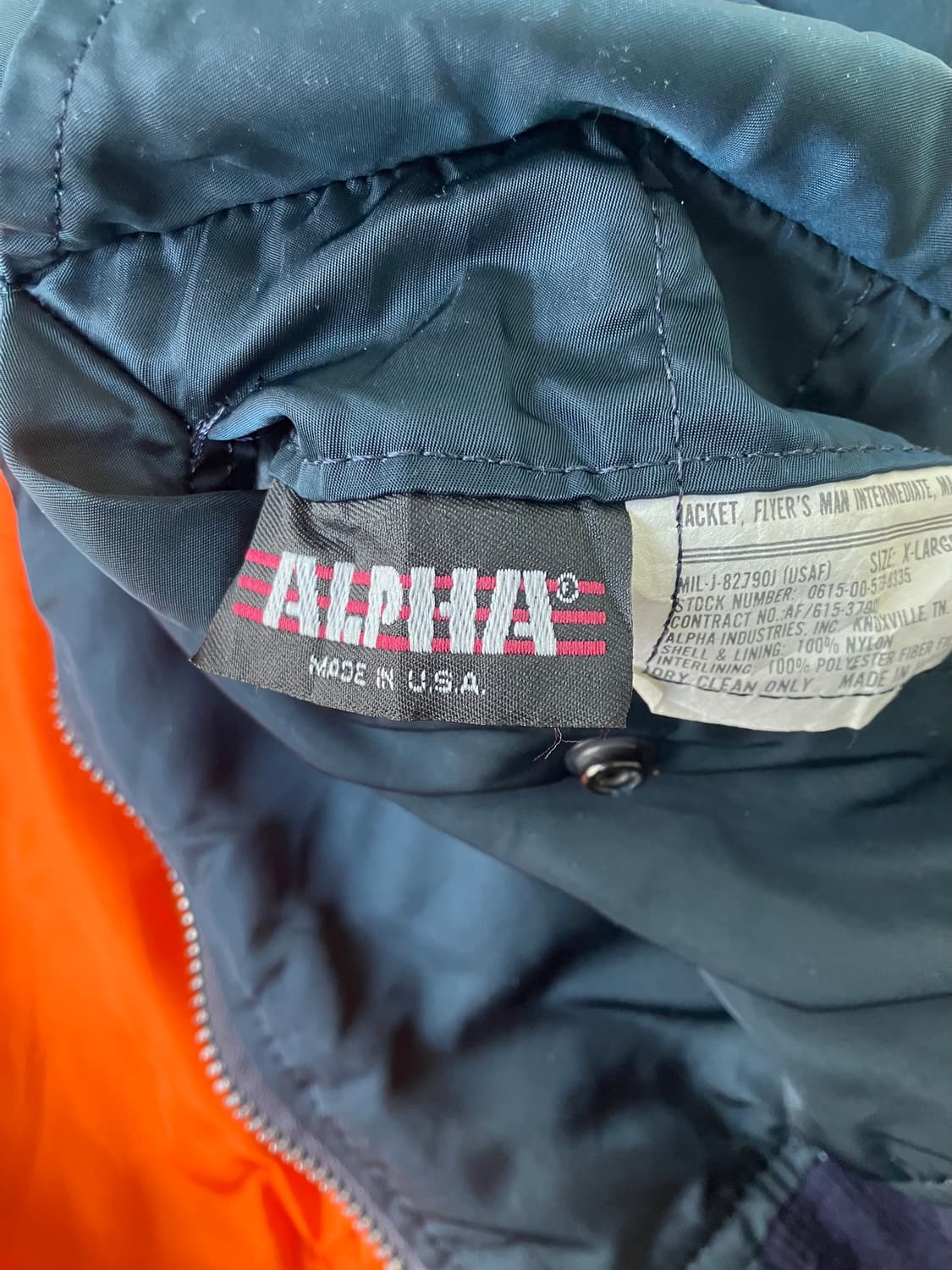 80s usaf alpha ma-1 flight jacket navy 상품이미지3