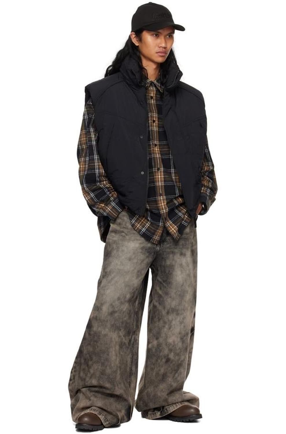 준지 23fw 루미 브라운 체크 셔츠 44 상품이미지3