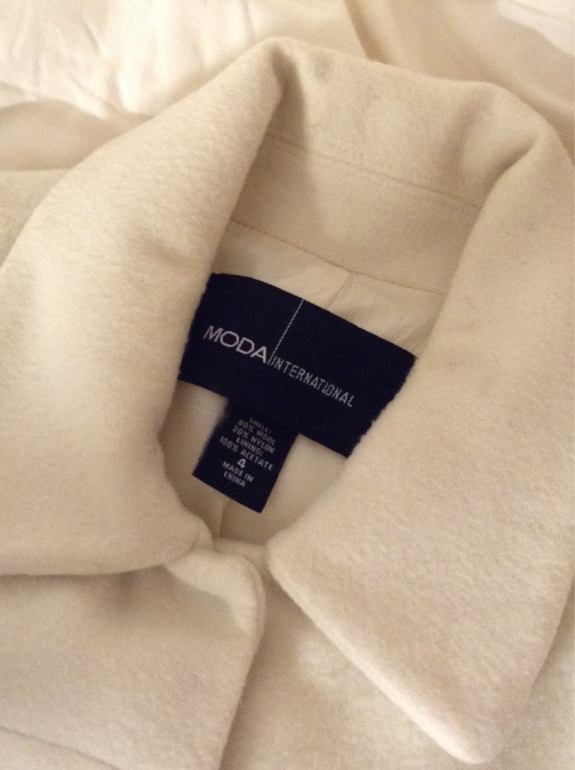 Moda International ivory wool long coat 상품이미지5