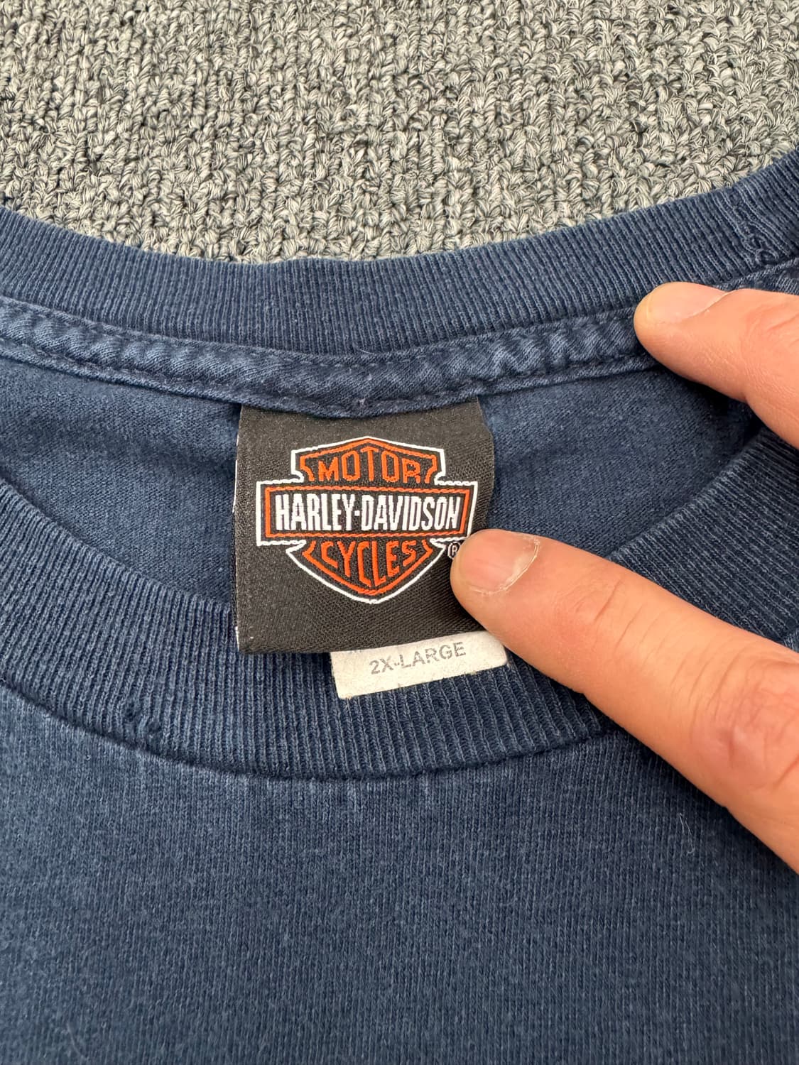 2XL)할리데이비슨 빈티지 프린팅 Knoxville 네이비 반팔  상품이미지5