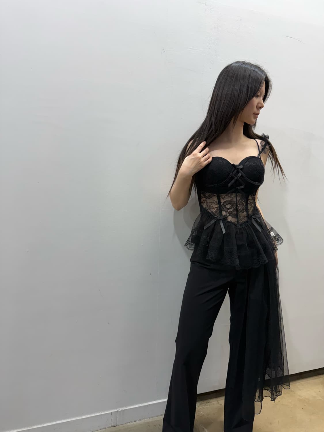 사이드 쉬폰 레이어드 코르셋 상품이미지3