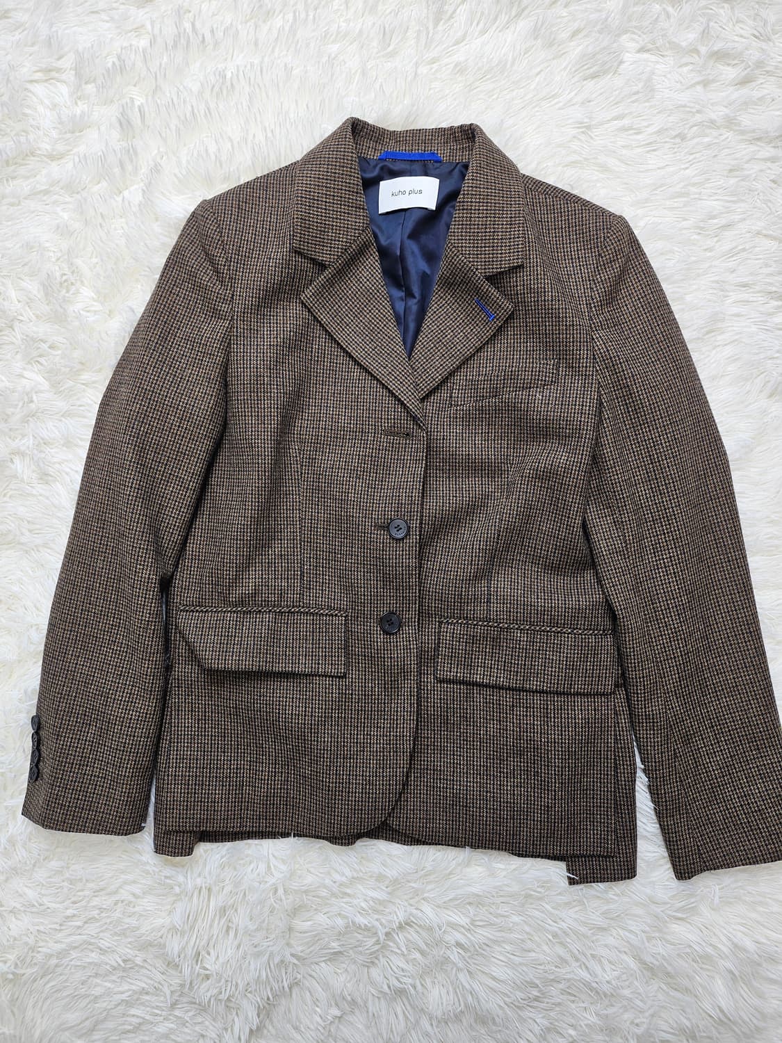 kuho plus 구호플러스 싱글 브라운 체크 자켓 82 상품이미지1