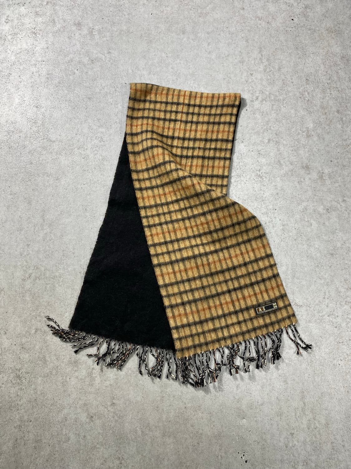[133cm] 90-00s Daks 닥스 재팬 메이드 울 체크 머플러 상품이미지3