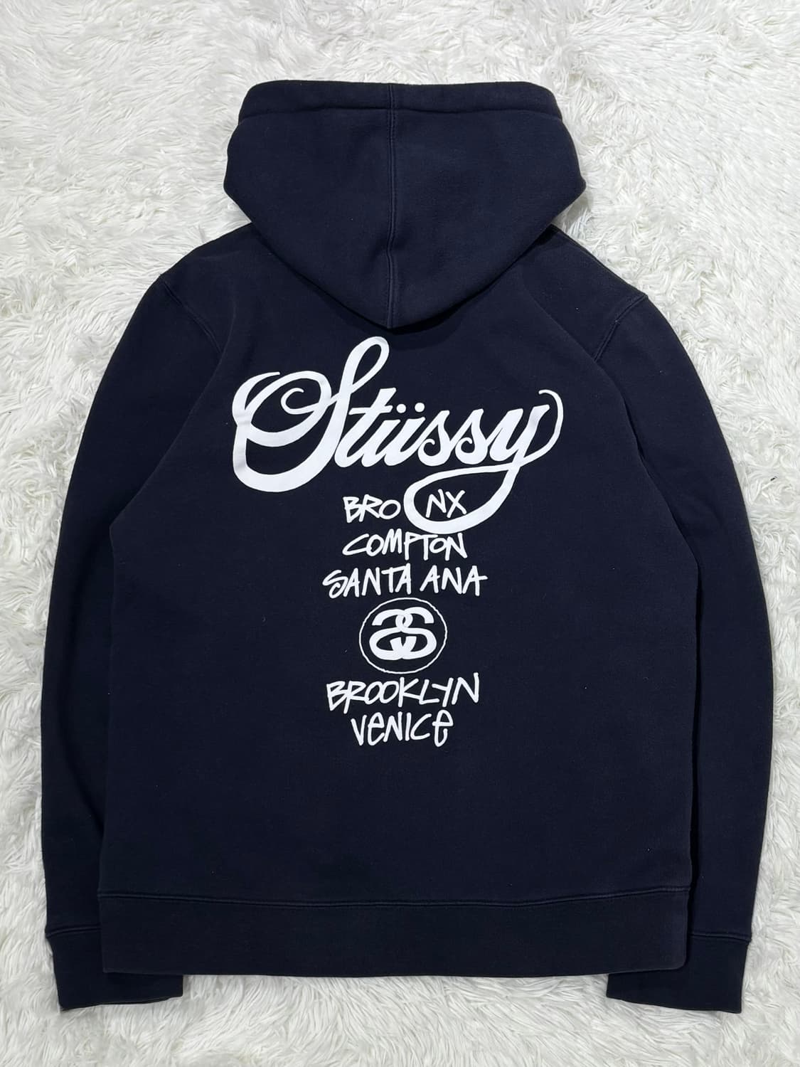 스투시 네이비 월드투어 후드집업 상품이미지5