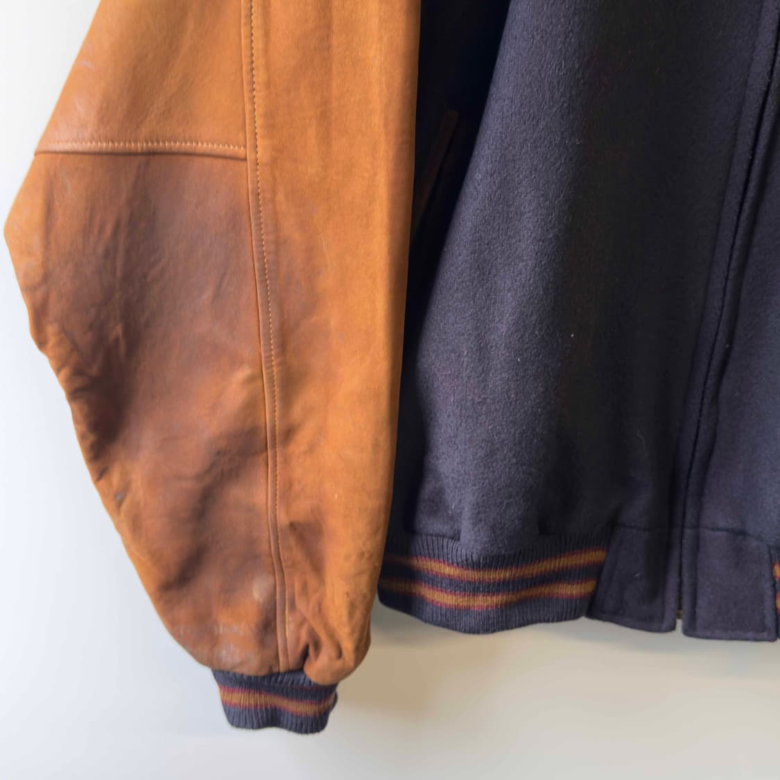 90s 골든베어 레더 바시티 자켓 USA 상품이미지3