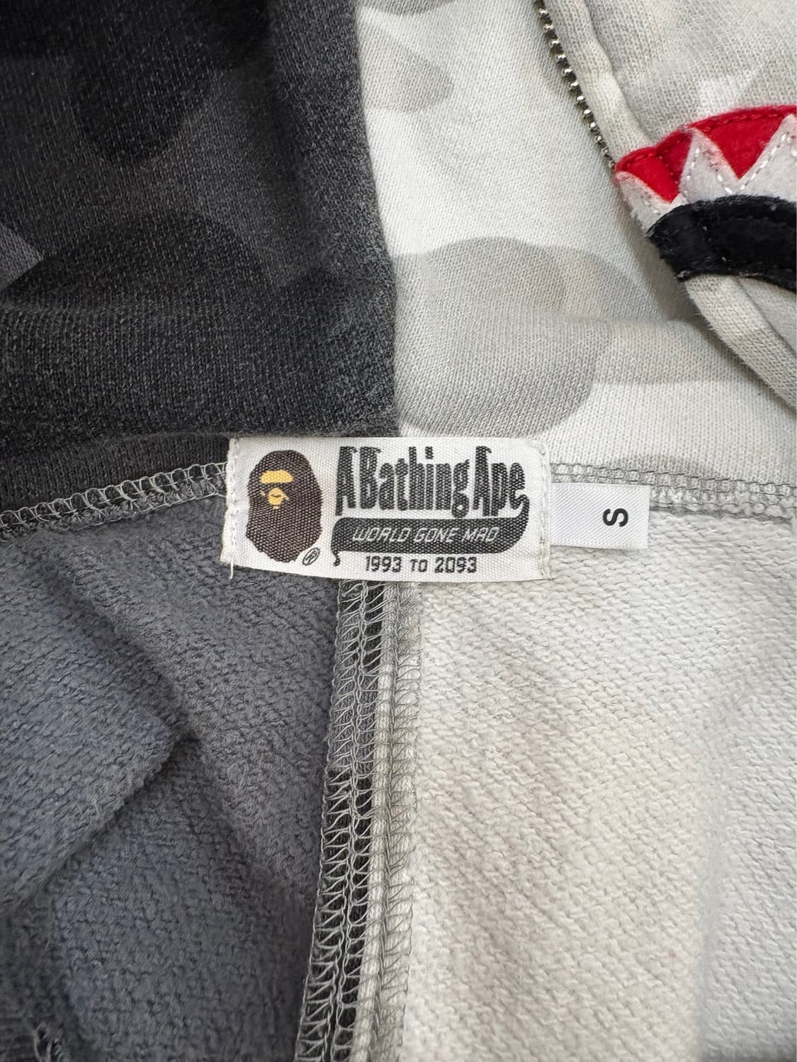 베이프 샤크 풀집 후디 블랙/화이트 카모 상품이미지3