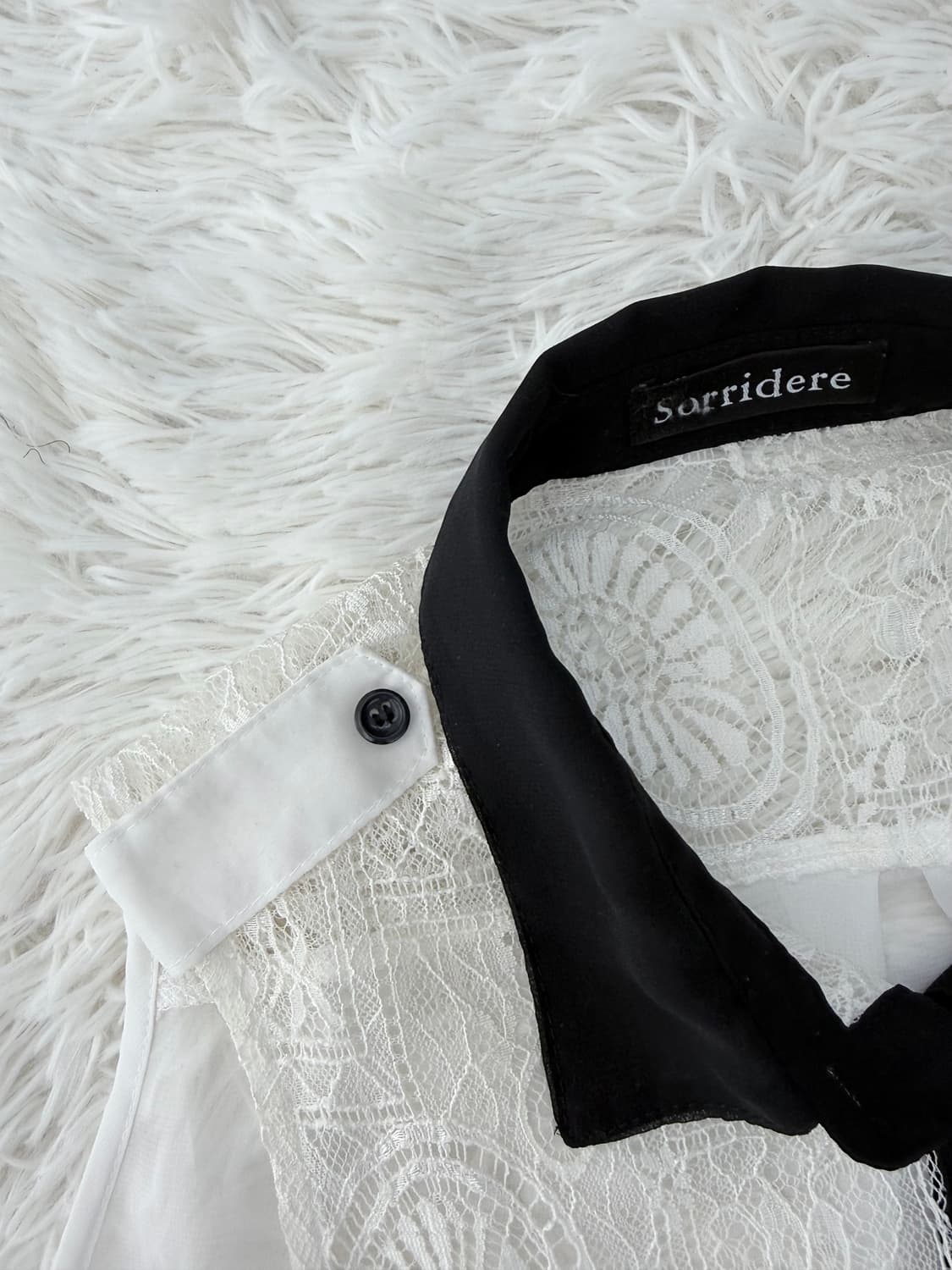 시스루레이스배색블라우스 상품이미지4