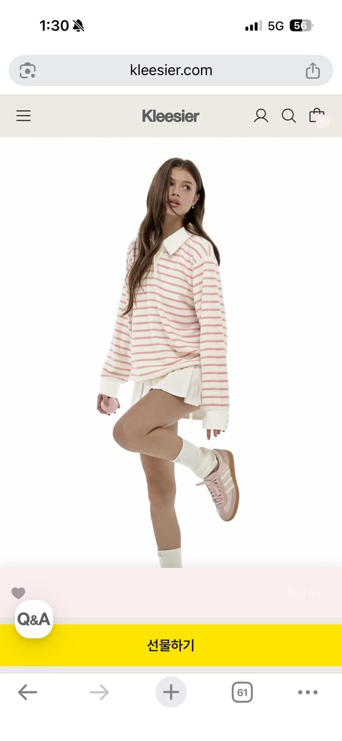 클리시어 스트로베리 크림 pk 셔츠 상품이미지2