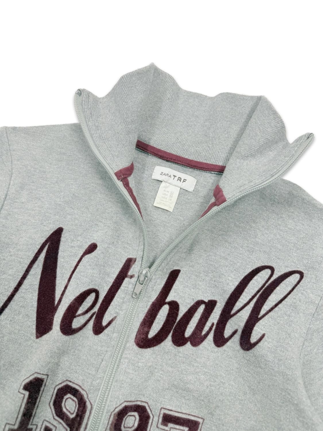 빈티지 ZARA 그레이 슬림핏 크롭 집업 긴팔 상품이미지4